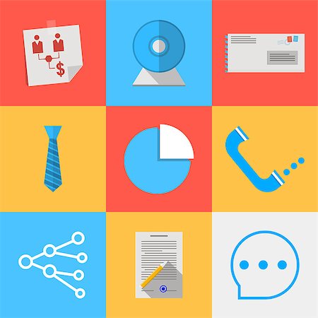 Set of colored vector square flat icons with outsource communication symbols. Stock Photo - Budget Royalty-Free & Subscription, Code: 400-07749530