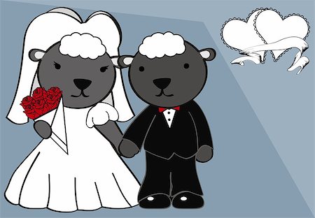 animals married cartoon background in vector format very easy to edit Stock Photo - Budget Royalty-Free & Subscription, Code: 400-07749945