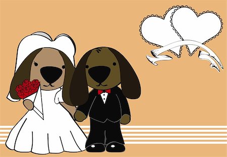 animals married cartoon background in vector format very easy to edit Stock Photo - Budget Royalty-Free & Subscription, Code: 400-07749941