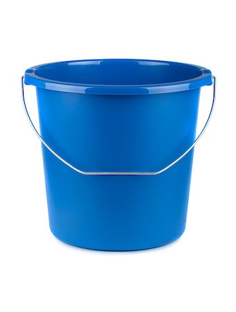 Empty blue bucket isolated on a white background Stock Photo - Budget Royalty-Free & Subscription, Code: 400-07754093
