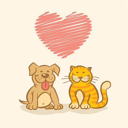 simsearch:400-06392340,k - Illustration of a dog and cat Stock Photo - Budget Royalty-Free & Subscription, Code: 400-07754594