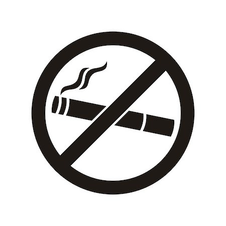 simsearch:400-06761272,k - Black vector no smoking icon on white background Stock Photo - Budget Royalty-Free & Subscription, Code: 400-07756260