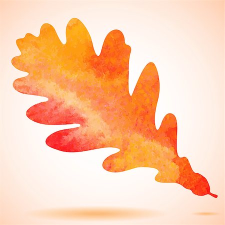simsearch:400-05698489,k - Orange watercolor painted vector autumn oak leaf background. Also available as a Vector in Adobe illustrator EPS format, compressed in a zip file. The vector version be scaled to any size without loss of quality. Stock Photo - Budget Royalty-Free & Subscription, Code: 400-07757164