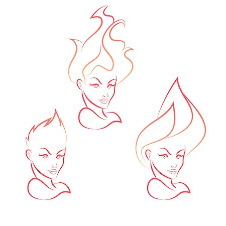 red mohawk - Fire Girl Stock Photo - Budget Royalty-Free & Subscription, Code: 400-07757971