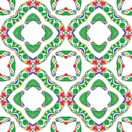 Seamless pattern illustration in traditional style - like Portuguese tiles Stock Photo - Budget Royalty-Free & Subscription, Code: 400-07758147