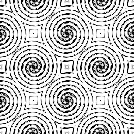 simsearch:400-07676334,k - Design seamless monochrome spiral movement pattern. Abstract background in op art style. Vector art Foto de stock - Super Valor sin royalties y Suscripción, Código: 400-07758604