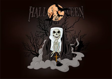 Illustration of Halloween horror nun Stock Photo - Budget Royalty-Free & Subscription, Code: 400-07758749