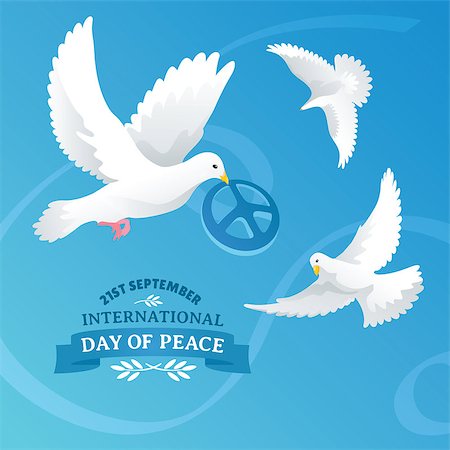 dove emblem - International Day of Peace vector illustration Stock Photo - Budget Royalty-Free & Subscription, Code: 400-07759065