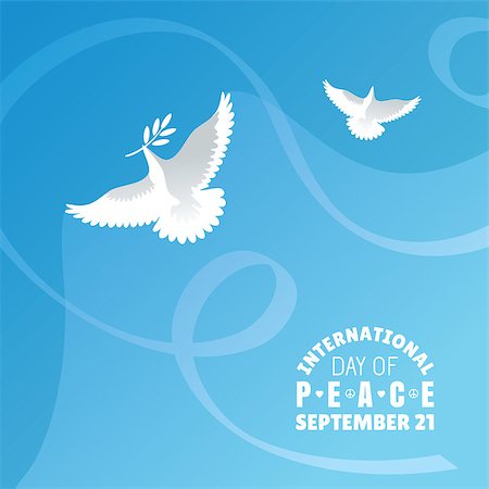 dove emblem - International Day of Peace background vector illustration Stock Photo - Budget Royalty-Free & Subscription, Code: 400-07759066