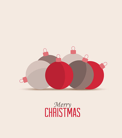 Retro decorative Christmas balls, vector Christmas card Stock Photo - Budget Royalty-Free & Subscription, Code: 400-07759175