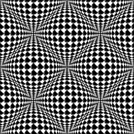 simsearch:400-07990305,k - Design seamless monochrome warped checked pattern. Abstract convex textured background. Vector art Stock Photo - Budget Royalty-Free & Subscription, Code: 400-07759300