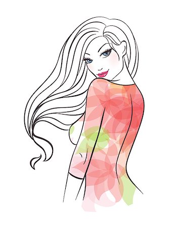 Vector illustration of Beautiful woman Stock Photo - Budget Royalty-Free & Subscription, Code: 400-07759915