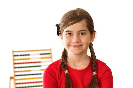 simsearch:695-03381153,k - Cute little girl with an abacus on white background Stock Photo - Budget Royalty-Free & Subscription, Code: 400-07753114