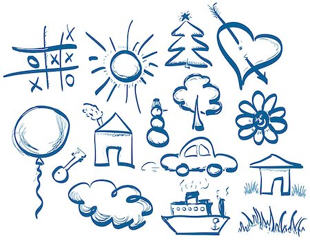sermax55 (artist) - Hand drawing symbols set in doodle style.  Drawn using a graphics tablet in vector format Stock Photo - Budget Royalty-Free & Subscription, Code: 400-07769950