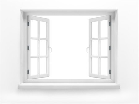 simsearch:400-07820254,k - Opened plastic window. 3d render Stock Photo - Budget Royalty-Free & Subscription, Code: 400-07774311