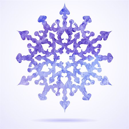 simsearch:400-07900302,k - Watercolor blue painted Christmas snowflake. Also available as a Vector in Adobe illustrator EPS format, compressed in a zip file. The vector version be scaled to any size without loss of quality. Stock Photo - Budget Royalty-Free & Subscription, Code: 400-07774833