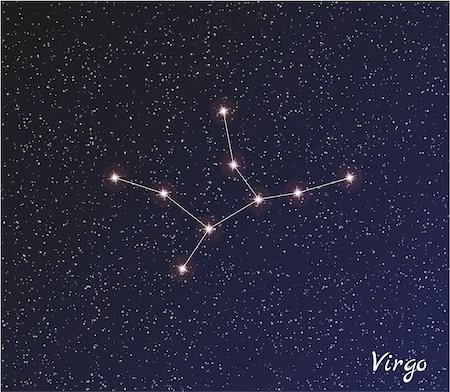 star constellation of virgo on dark sky, vector Stock Photo - Budget Royalty-Free & Subscription, Code: 400-07775182