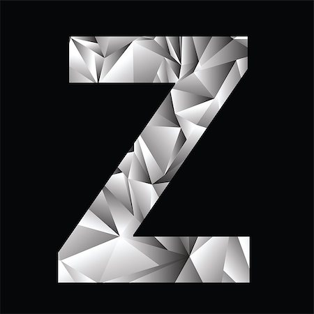 illustration with crystal letter Z  on a black background Stock Photo - Budget Royalty-Free & Subscription, Code: 400-07775946