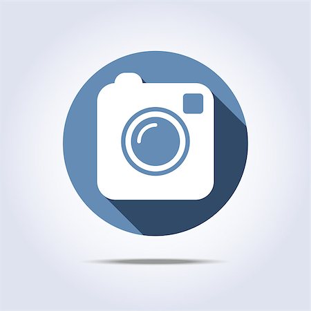 Camera simple icon blue colors. Vector illustration Stock Photo - Budget Royalty-Free & Subscription, Code: 400-07776373