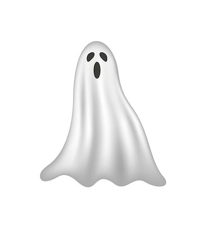 simsearch:400-03936196,k - Ghost in white design on white background Stock Photo - Budget Royalty-Free & Subscription, Code: 400-07779625