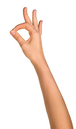 simsearch:400-04875087,k - Hand OK sign isolated on white background Photographie de stock - Aubaine LD & Abonnement, Code: 400-07771275