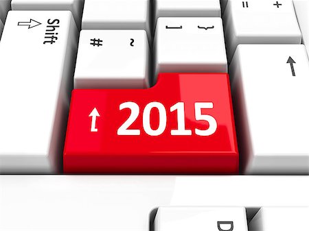 Computer keyboard with 2015 key, three-dimensional rendering Stock Photo - Budget Royalty-Free & Subscription, Code: 400-07773861