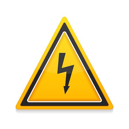 simsearch:400-03993174,k - High voltage icon on white background, vector eps10 illustration Stock Photo - Budget Royalty-Free & Subscription, Code: 400-07795395