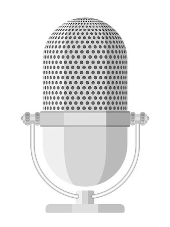 Flat microphone, vector eps10 illustration Stock Photo - Budget Royalty-Free & Subscription, Code: 400-07795396