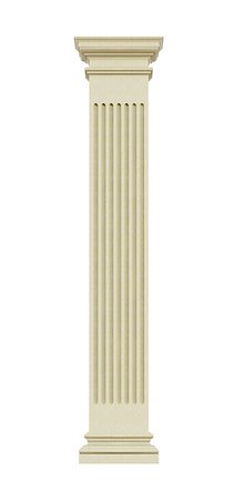 designs for decoration of pillars - Front view of a rectangular stone column with grooves isolated on white - 3D Rendering Stock Photo - Budget Royalty-Free & Subscription, Code: 400-07796872
