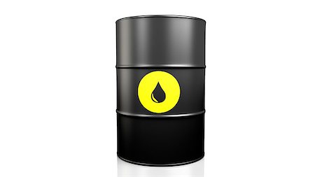 simsearch:400-05002911,k - 3D illustration of black oil barrel isolated on white background Stock Photo - Budget Royalty-Free & Subscription, Code: 400-07792073