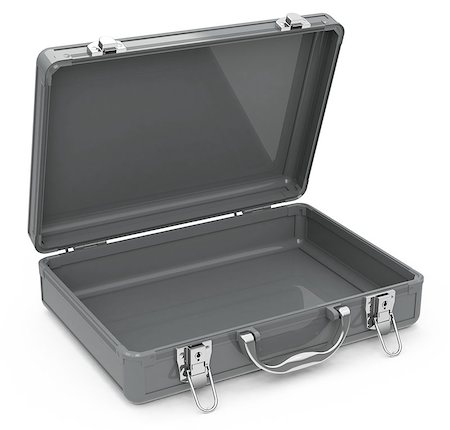 empty suitcase - 3d generated picture of a suitcase on a white floor Stock Photo - Budget Royalty-Free & Subscription, Code: 400-07792217