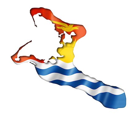 Kiribati flag map, three dimensional render, isolated on white Photographie de stock - Aubaine LD & Abonnement, Code: 400-07793480