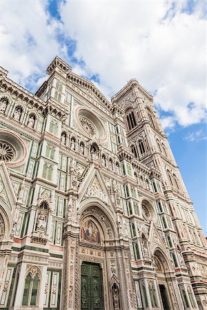 Florence, Italy. Detail of the Duomo during a  bright sunny day but without shadow on the facade (very rare!) Stock Photo - Budget Royalty-Free & Subscription, Code: 400-07793499