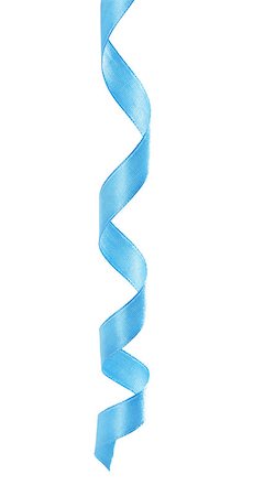 Curled holiday ribbon strip isolated on white background, stock photo Stock Photo - Budget Royalty-Free & Subscription, Code: 400-07818744