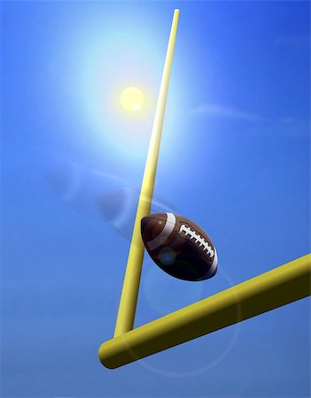 pigskin - Football and Goal Post under  Sunlight Stock Photo - Budget Royalty-Free & Subscription, Code: 400-07819086