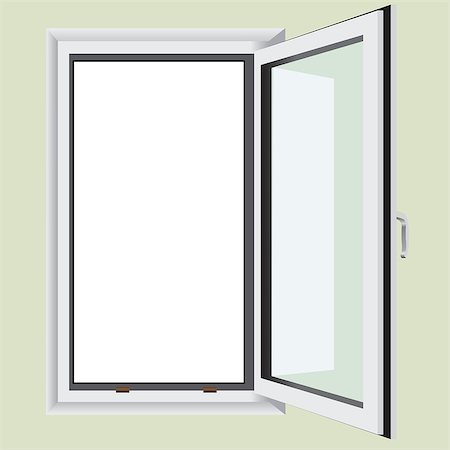 simsearch:400-07820254,k - Single leaf window built into the wall. Vector illustration. Stock Photo - Budget Royalty-Free & Subscription, Code: 400-07824817