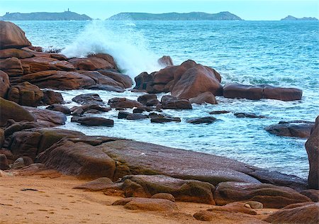 simsearch:632-05759883,k - Ocean coast spring view  (between Perros-Guirec and Pleumeur-Bodou, Brittany, France). The Pink Granite Coast. Stock Photo - Budget Royalty-Free & Subscription, Code: 400-07825329