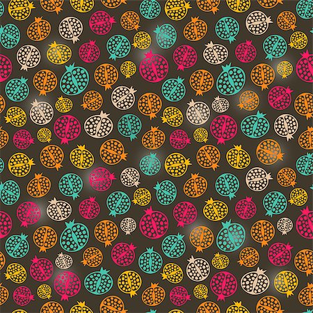 Simple Colorful Pomegranate Seamless Pattern Background Stock Photo - Budget Royalty-Free & Subscription, Code: 400-07825398