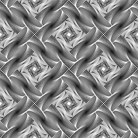 simsearch:400-07676334,k - Design seamless square geometric pattern. Abstract monochrome waving lines background. Vector art Foto de stock - Super Valor sin royalties y Suscripción, Código: 400-07826076