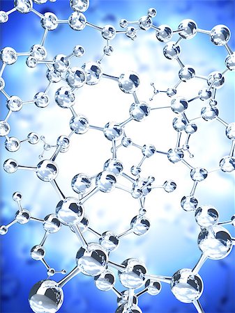 simsearch:400-08413057,k - Abstract molecular structure of blue color Stock Photo - Budget Royalty-Free & Subscription, Code: 400-07826294