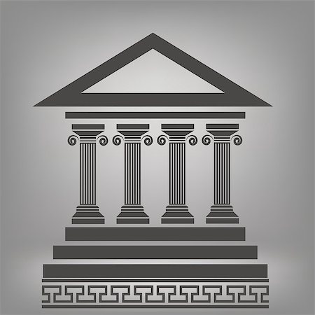 designs for decoration of pillars - illustration with ancient columns on a gray background Stock Photo - Budget Royalty-Free & Subscription, Code: 400-07826361