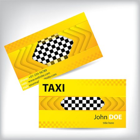 Abstract taxi business card design on white Stock Photo - Budget Royalty-Free & Subscription, Code: 400-07826886