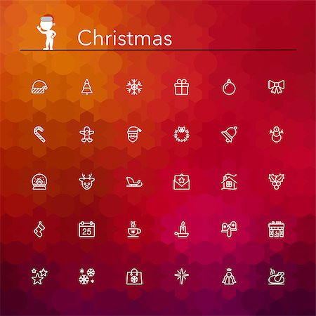 simsearch:400-04149556,k - Christmas line Icons set. Vector illustration. Stock Photo - Budget Royalty-Free & Subscription, Code: 400-07828895