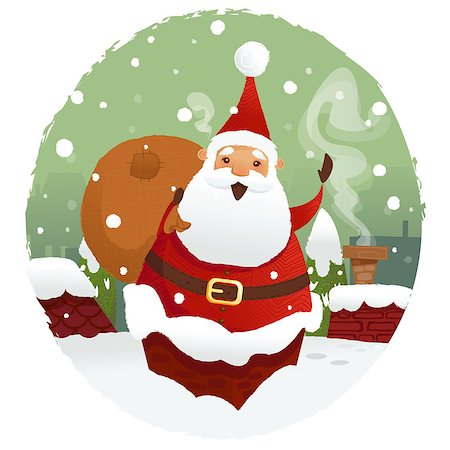 Santa with gifts, vector illustration Stock Photo - Budget Royalty-Free & Subscription, Code: 400-07829005