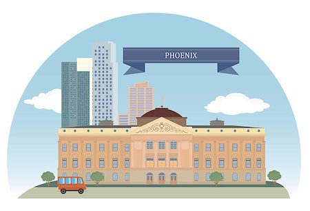 phoenix city - Phoenix, USA. For you design Stock Photo - Budget Royalty-Free & Subscription, Code: 400-07829137