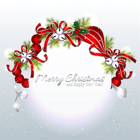 simsearch:400-07103223,k - Red Silver Christmas Ornament Background Stock Photo - Budget Royalty-Free & Subscription, Code: 400-07829213