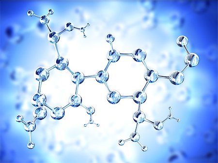 simsearch:400-08413057,k - Abstract molecular structure of blue color Stock Photo - Budget Royalty-Free & Subscription, Code: 400-07829224