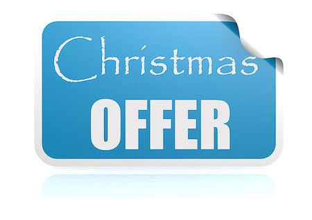 simsearch:400-04659792,k - Christmas offer blue sticker Stock Photo - Budget Royalty-Free & Subscription, Code: 400-07821176