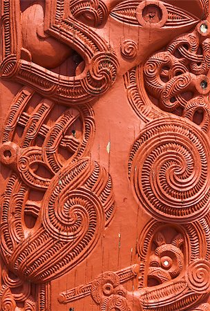 Detail of an old beautiful maori carving, Rotorua, New Zealand Stock Photo - Budget Royalty-Free & Subscription, Code: 400-07821454