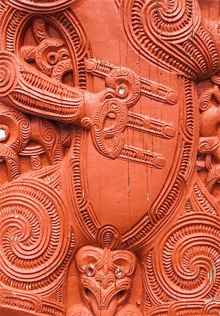 Detail of an old beautiful maori carving, Rotorua, New Zealand Stock Photo - Budget Royalty-Free & Subscription, Code: 400-07821453